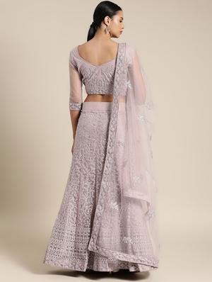 embroidered flared unstitched lehenga - 17240659 - Standard Image - 3
