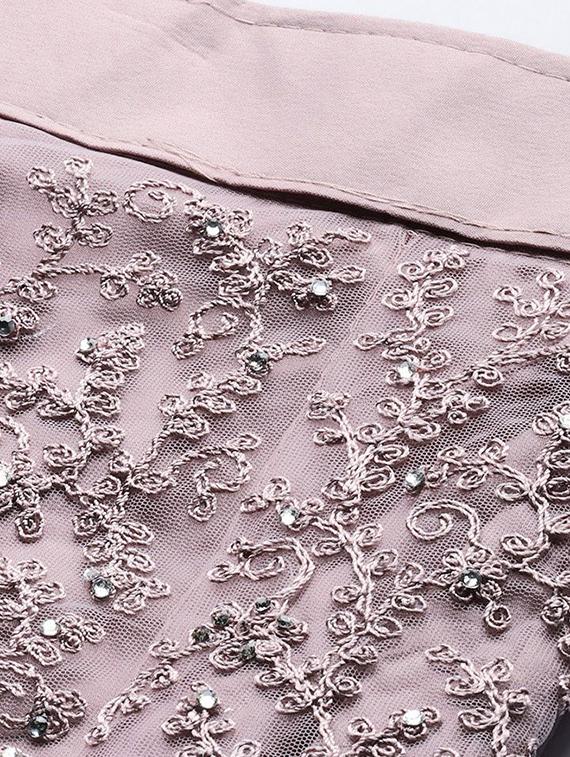 embroidered flared unstitched lehenga - 17240659 - Zoom Image - 6