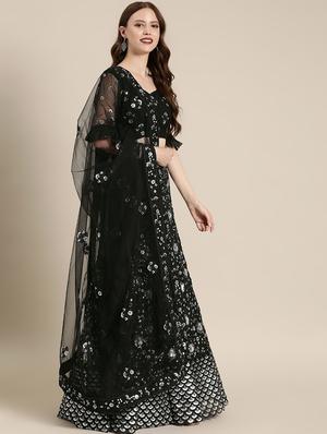 embroidered flared unstitched lehenga - 17240662 - Standard Image - 2