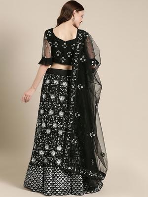 embroidered flared unstitched lehenga - 17240662 - Standard Image - 3
