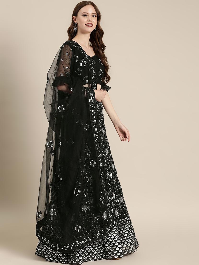 embroidered flared unstitched lehenga - 17240662 - Zoom Image - 2