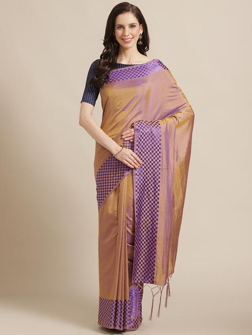 solid bordered saree with blouse - 17241564 - Standard Image - 1