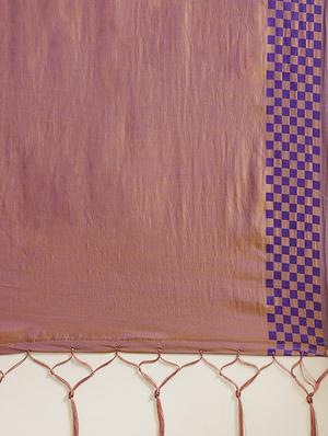 solid bordered saree with blouse - 17241564 - Standard Image - 4
