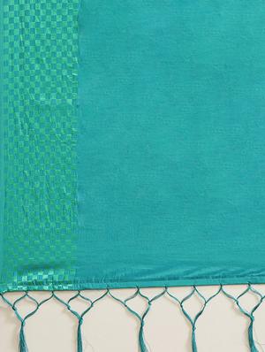 solid bordered saree with blouse - 17241565 - Standard Image - 4