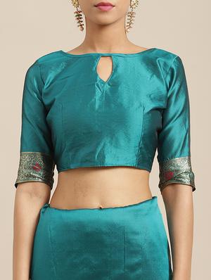 floral printed saree with blouse - 17241598 - Standard Image - 3