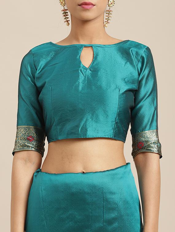 floral printed saree with blouse - 17241598 - Zoom Image - 3