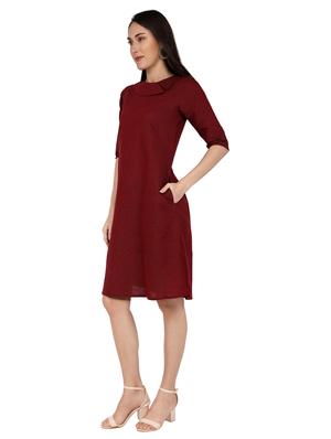 round neck a-line dress - 17241760 - Standard Image - 2