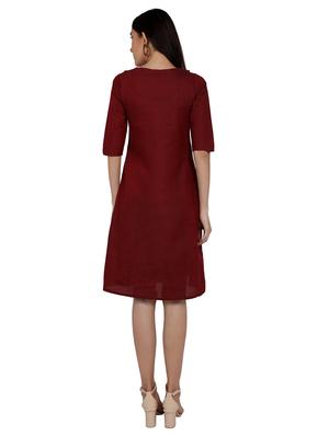 round neck a-line dress - 17241760 - Standard Image - 3