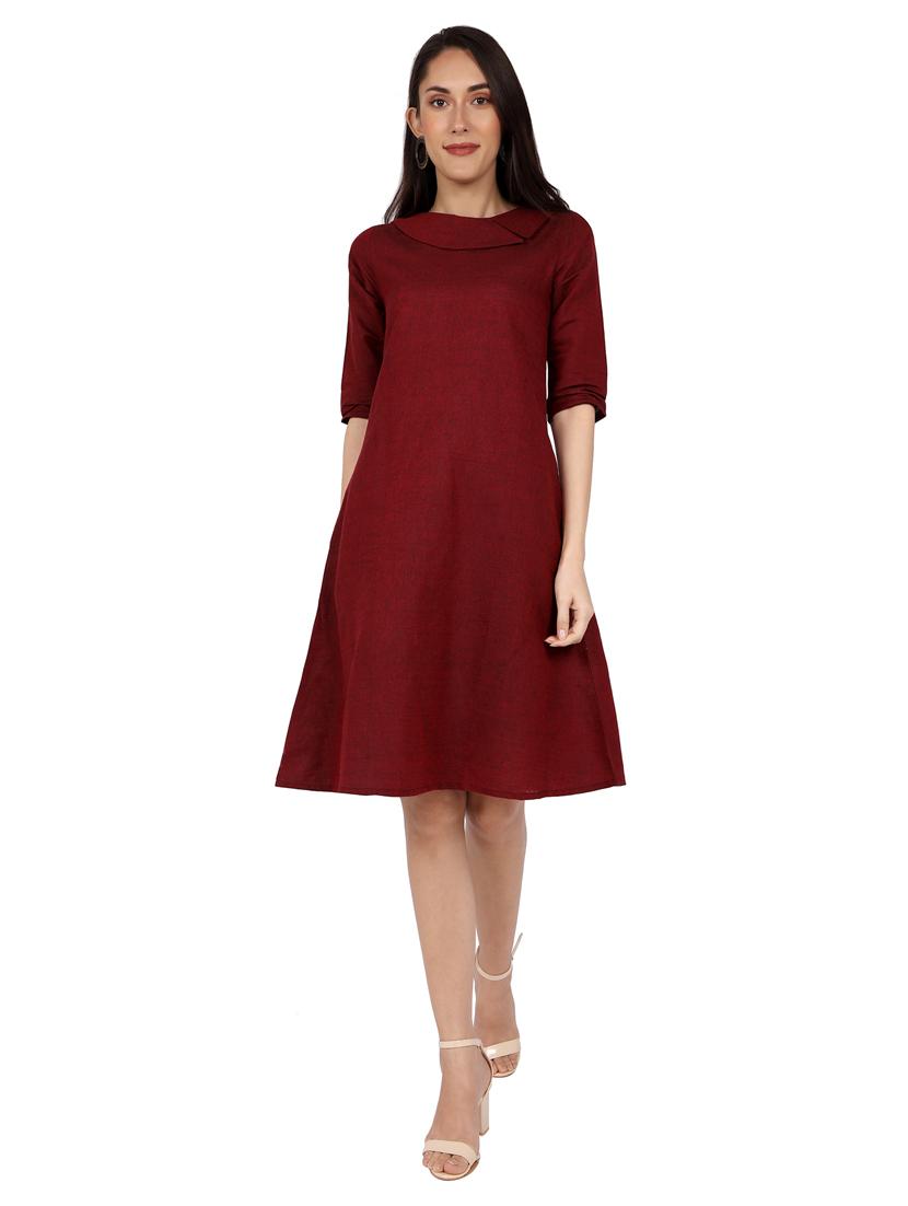 round neck a-line dress - 17241760 - Zoom Image - 1