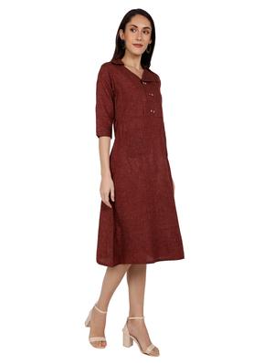stylised collar a-line dress - 17241762 - Standard Image - 2