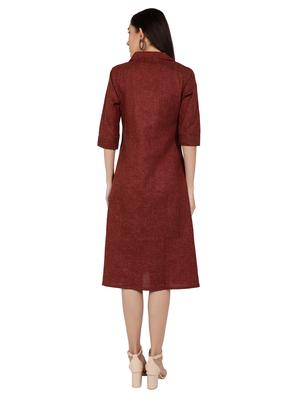 stylised collar a-line dress - 17241762 - Standard Image - 3