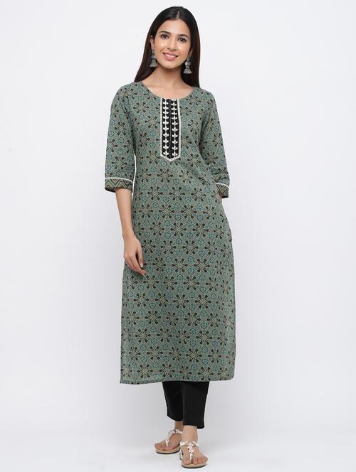 geometric print kurta pant set - 17241852 - Standard Image - 1
