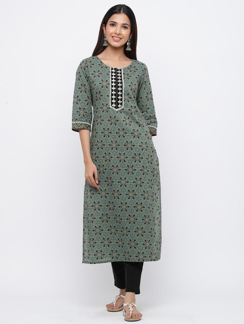 geometric print kurta pant set - 17241852 - Zoom Image - 1