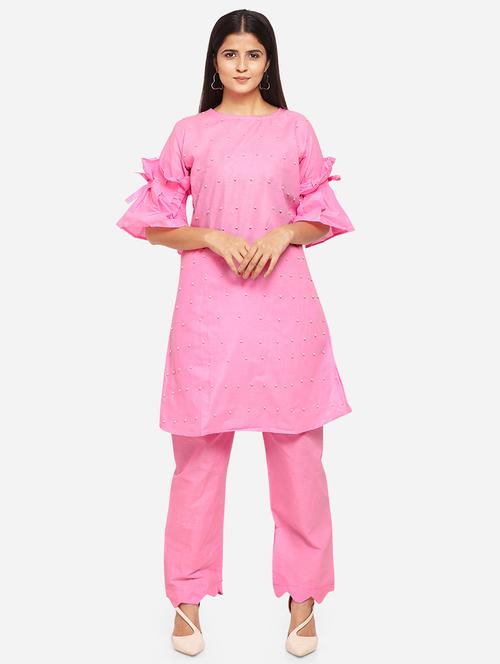 embellished kurta palazzo set - 17241944 - Standard Image - 1