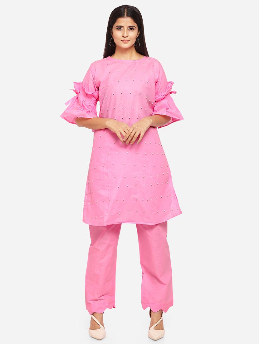 embellished kurta palazzo set - 17241944 - Zoom Image - 1