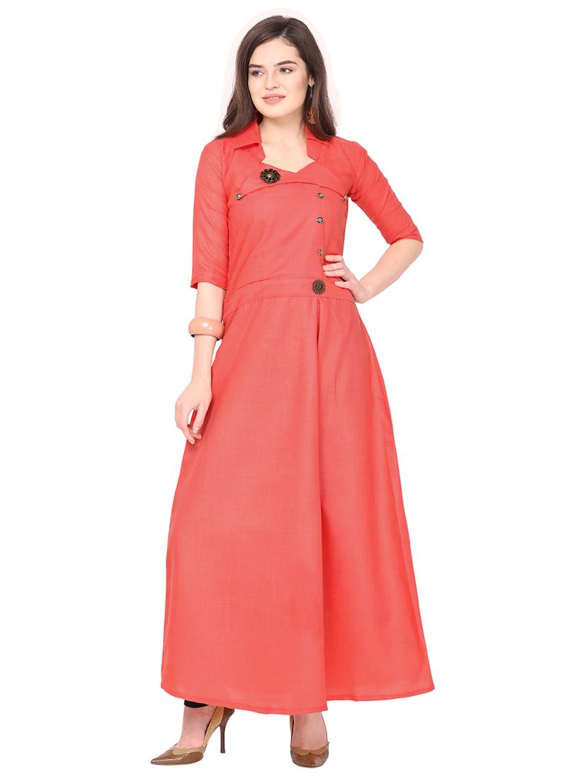solid a-line kurta - 17241959 - Zoom Image - 1
