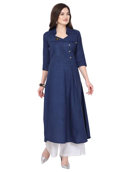 solid a-line kurta - 17241960 - Standard Image - 1