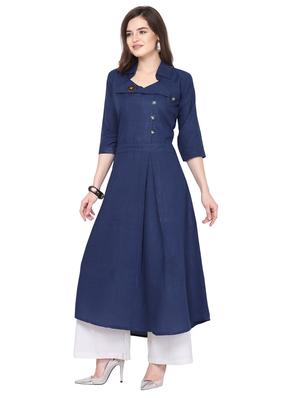 solid a-line kurta - 17241960 - Standard Image - 2
