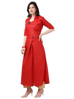 solid a-line kurta - 17241961 - Standard Image - 2