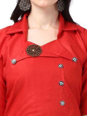 solid a-line kurta - 17241961 - Standard Image - 4
