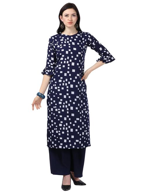 geometric print straight kurta - 17242012 - Standard Image - 1