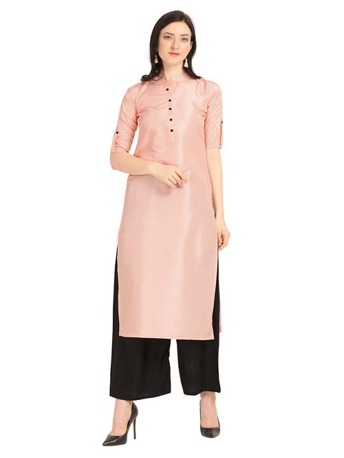 solid straight kurta - 17242040 - Standard Image - 1