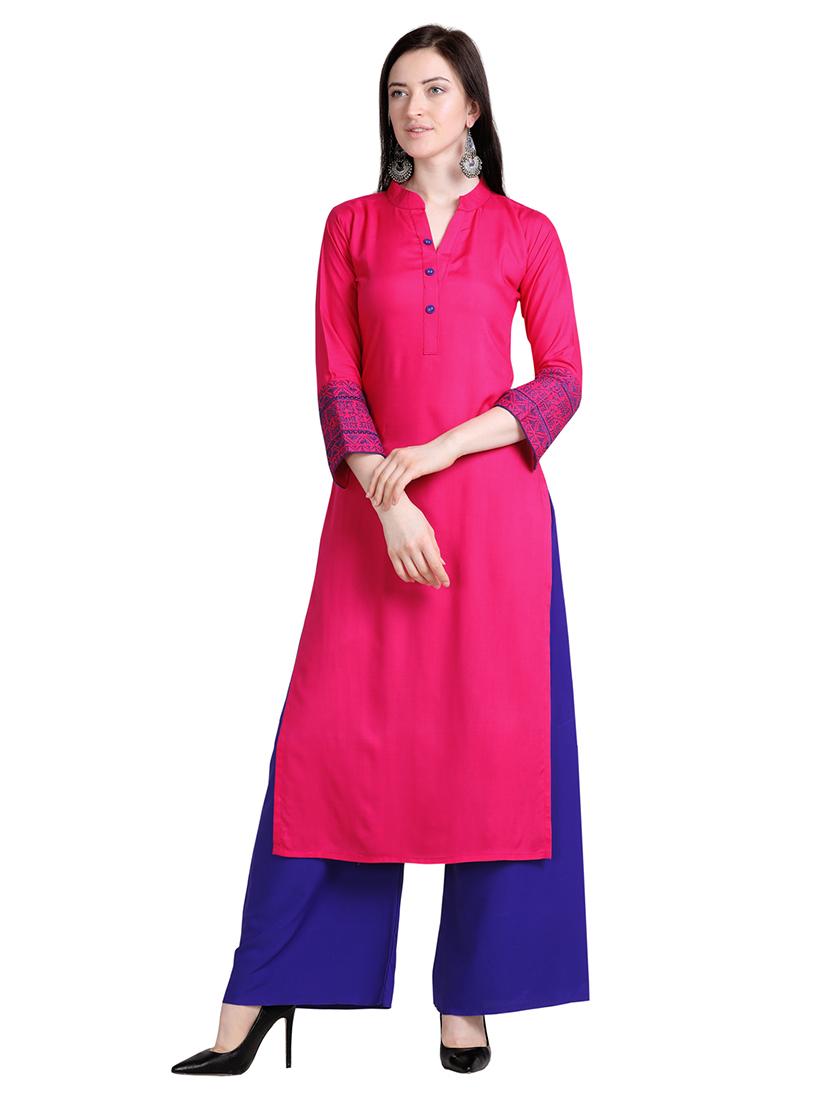 solid straight kurta - 17242052 - Zoom Image - 1