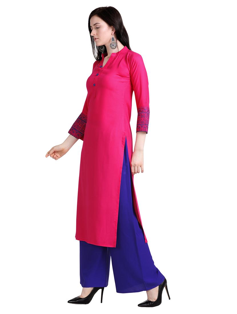 solid straight kurta - 17242052 - Zoom Image - 2