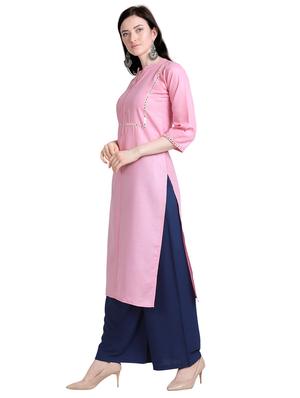 mirror work solid straight kurta - 17242057 - Standard Image - 2