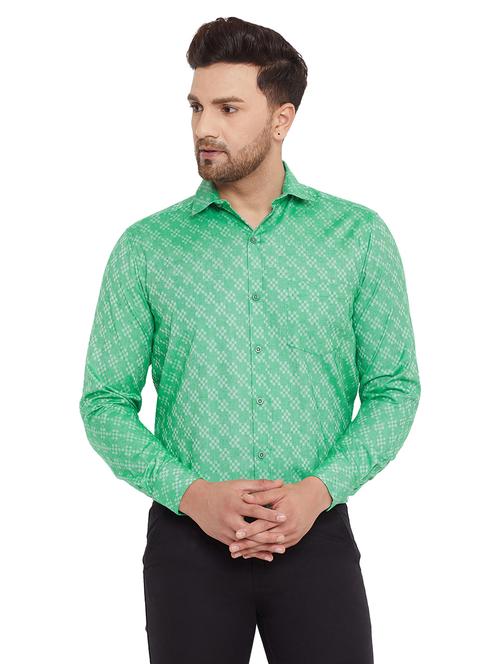 green self design formal shirt - 17242201 - Standard Image - 1