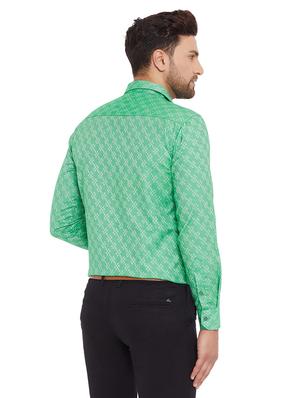 green self design formal shirt - 17242201 - Standard Image - 3