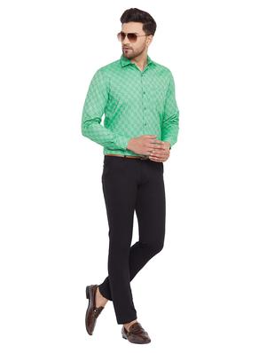 green self design formal shirt - 17242201 - Standard Image - 4