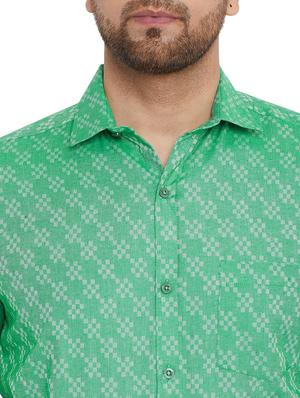 green self design formal shirt - 17242201 - Standard Image - 5