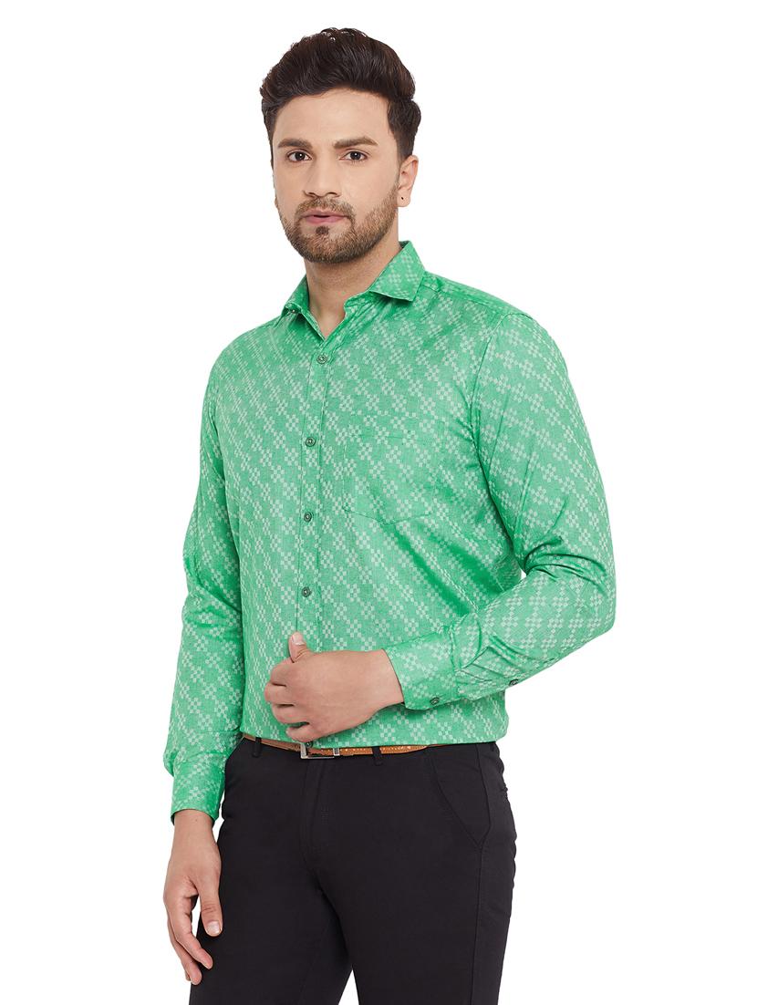 green self design formal shirt - 17242201 - Zoom Image - 2
