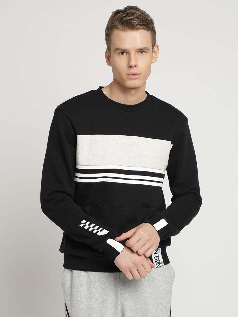 black taped color block sweatshirt - 17242680 - Zoom Image - 1