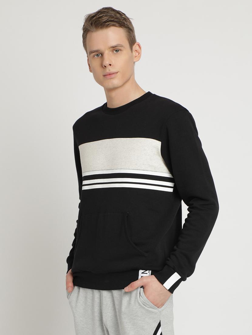 black taped color block sweatshirt - 17242680 - Zoom Image - 2
