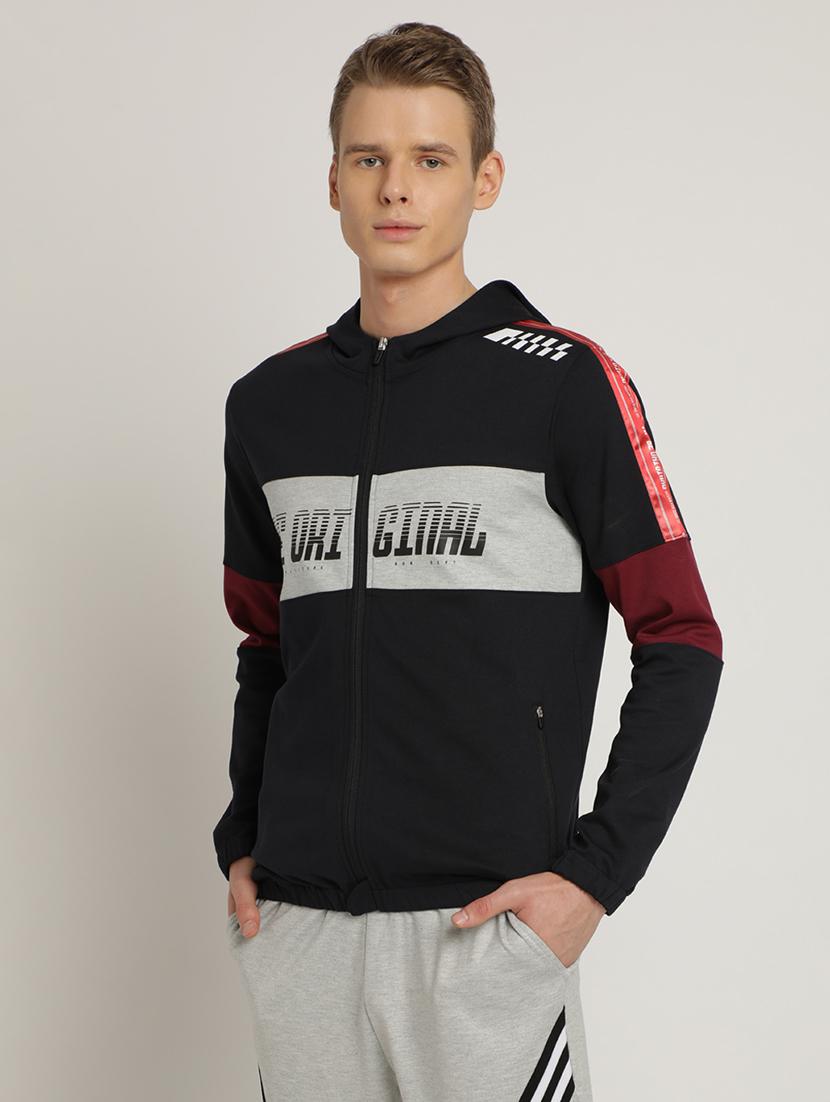 black printed color block sweatshirt - 17242681 - Zoom Image - 2