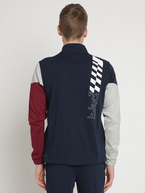 navy blue printed color block sweatshirt - 17242682 - Standard Image - 3
