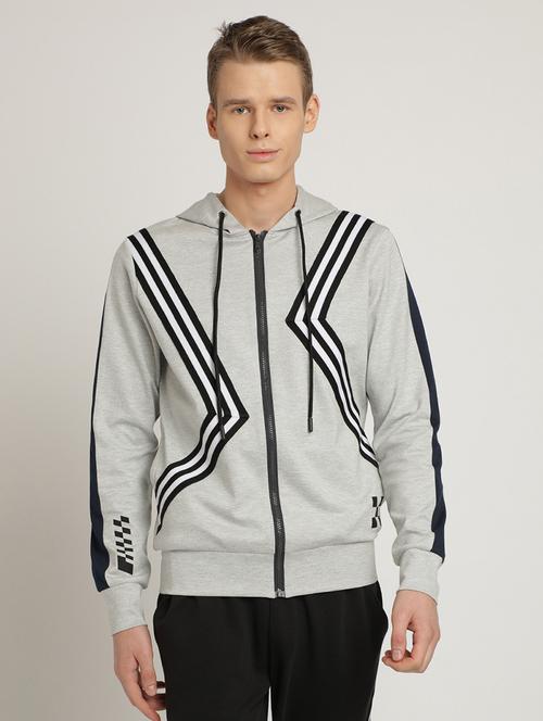grey taped sweatshirt - 17242683 - Standard Image - 1