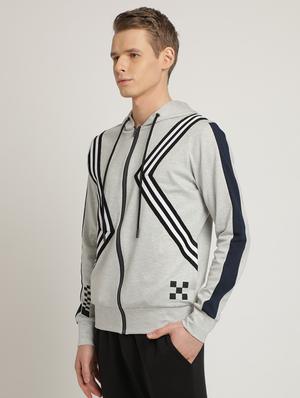 grey taped sweatshirt - 17242683 - Standard Image - 2