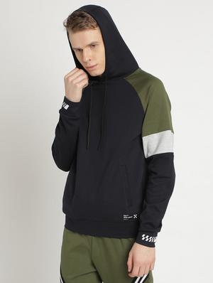 navy blue color block raglan sweatshirt - 17242684 - Standard Image - 2