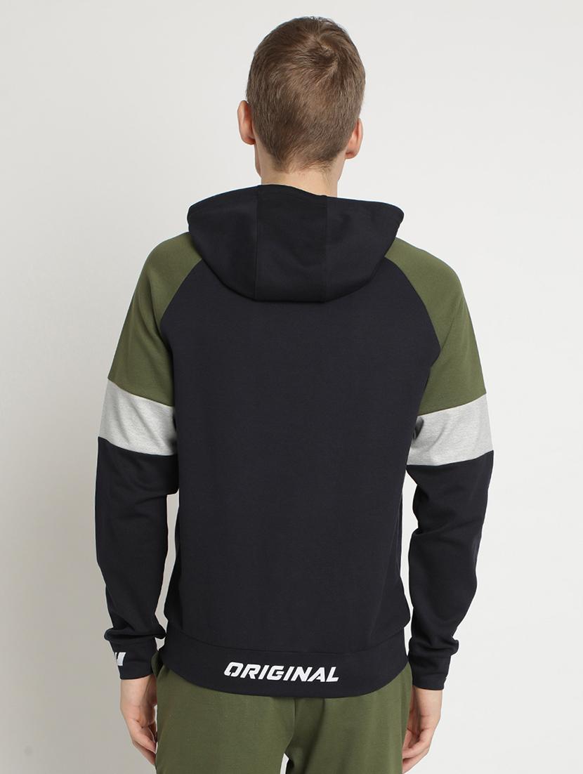 navy blue color block raglan sweatshirt - 17242684 - Zoom Image - 3