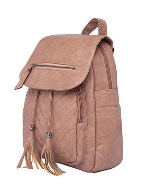 pink leatherette (pu) regular backpack - 17244625 - Standard Image - 4