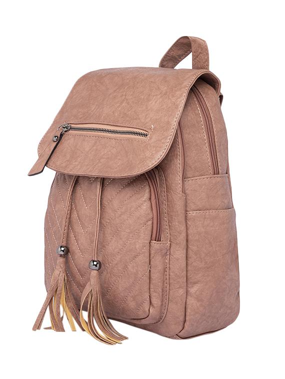 pink leatherette (pu) regular backpack - 17244625 - Zoom Image - 4