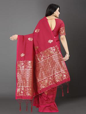 self design banarasi saree with blouse - 17245029 - Standard Image - 2