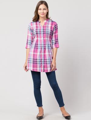 mandarin neck shirt tunic - 17245074 - Standard Image - 4