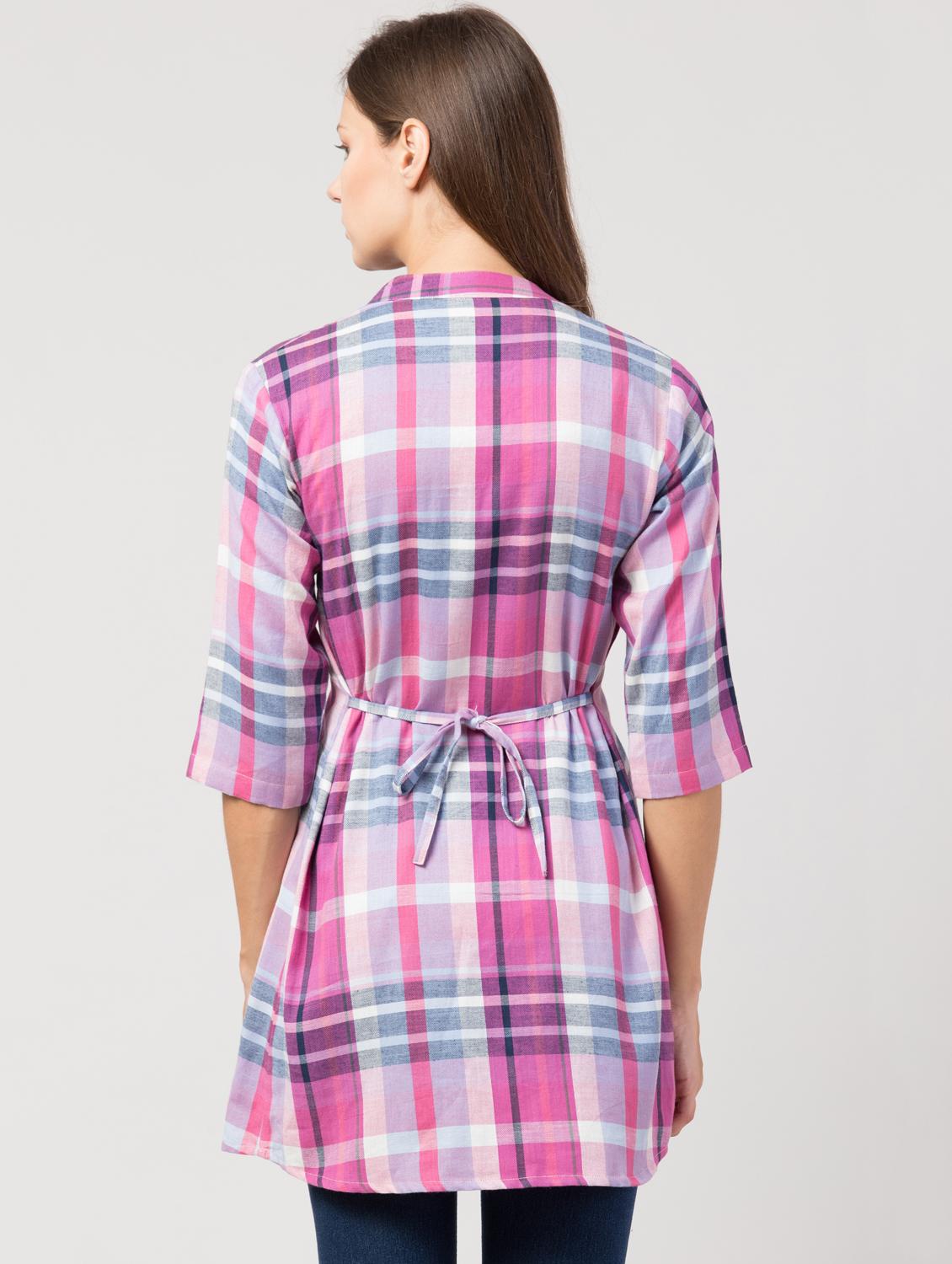 mandarin neck shirt tunic - 17245074 - Zoom Image - 3