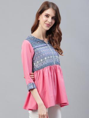 color block printed tunic - 17245154 - Standard Image - 2