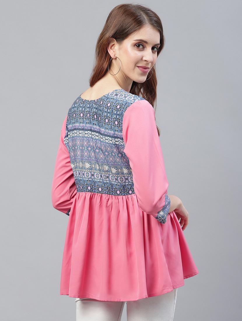 color block printed tunic - 17245154 - Zoom Image - 3