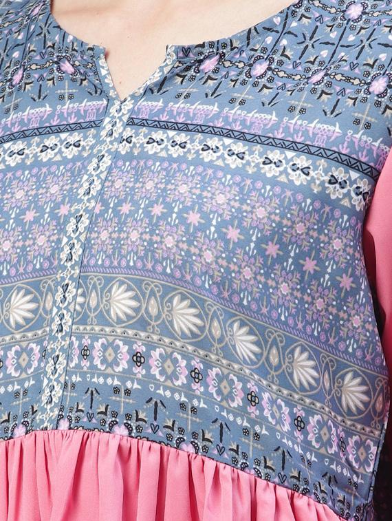 color block printed tunic - 17245154 - Zoom Image - 5
